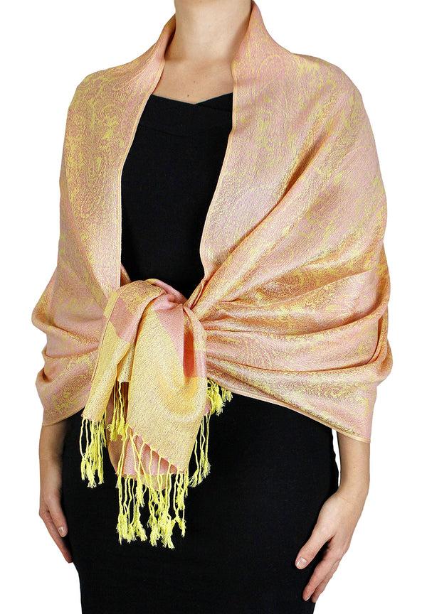 Peach Couture Peach Couture Elegant Vintage Jacquard Paisley Feel Shawl Wrap Scarf