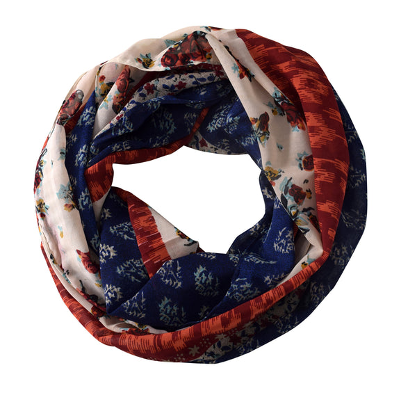 Peach Couture Peach Couture Exclusive Floral Print Vintage Infinity Loop Scarf