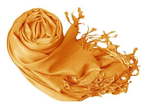 Peach Couture Gold Pashmina Shawl Wrap Scarf