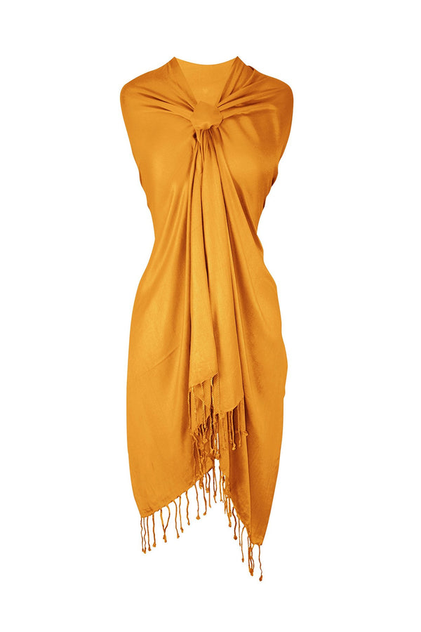 peach couture Gold Pashmina Shawl Wrap Scarf