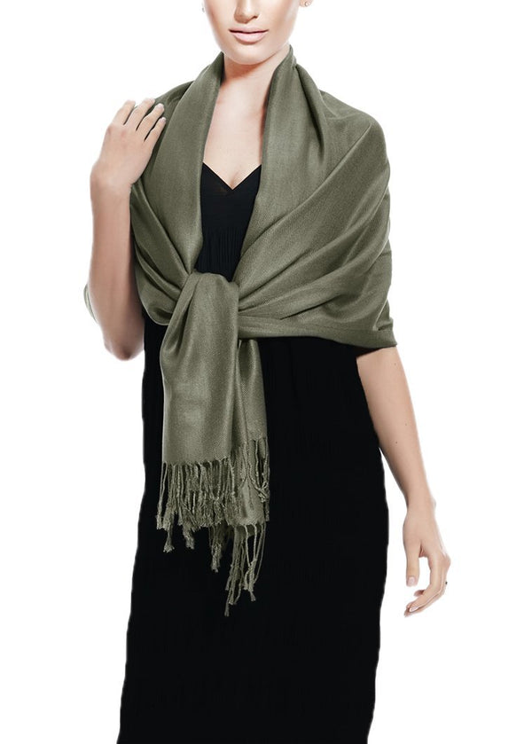 peach couture Gray Pashmina Shawl Wrap Scarf