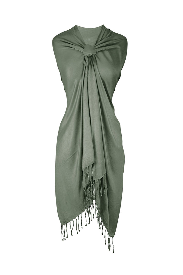 peach couture Grey Pashmina Shawl Wrap Scarf