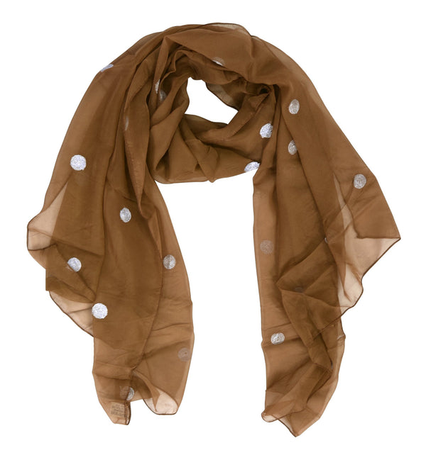 Peach Couture Lightweight Embroidered Summer Scarf