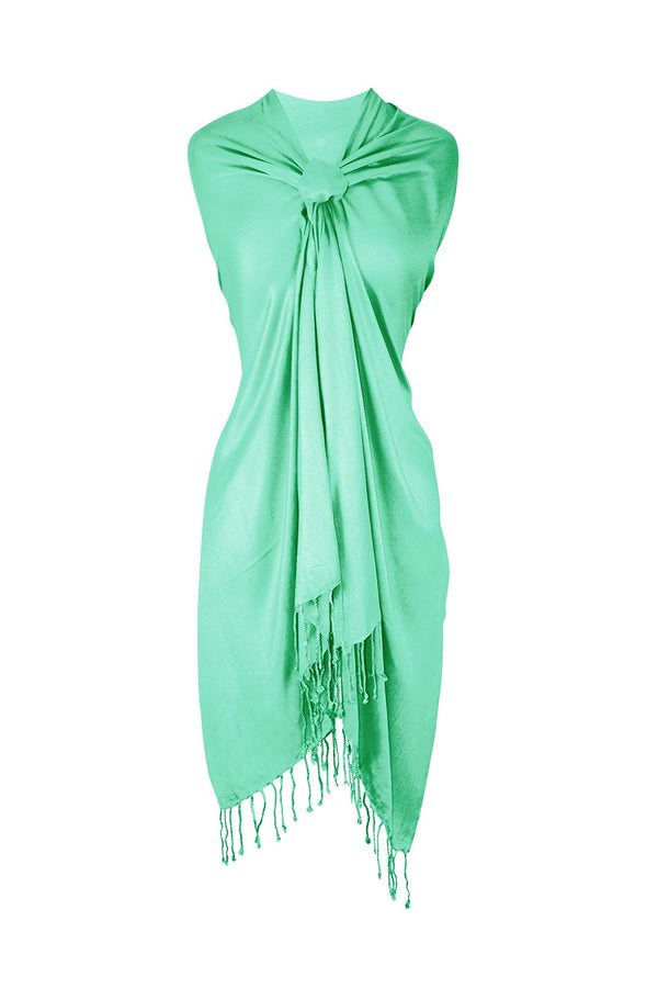 peach couture Mint Green Pashmina Shawl Wrap Scarf peach couture Mint Green Pashmina Shawl Wrap Scarf