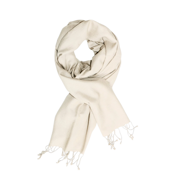 Peach Couture Off-white Cashmere & Silk Shawl