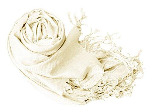 peach couture Off White Pashmina Shawl Wrap Scarf