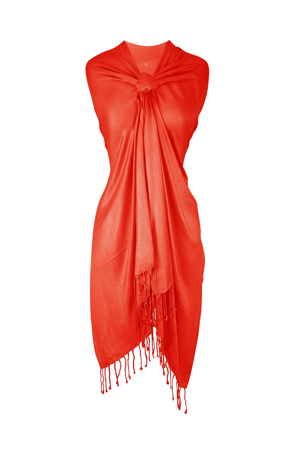 peach couture Orange Pashmina Shawl Wrap Scarf