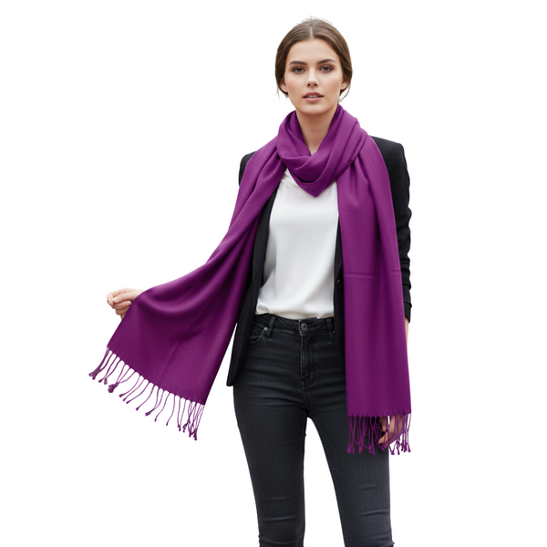 peach couture Purple Cashmere & Silk Shawl