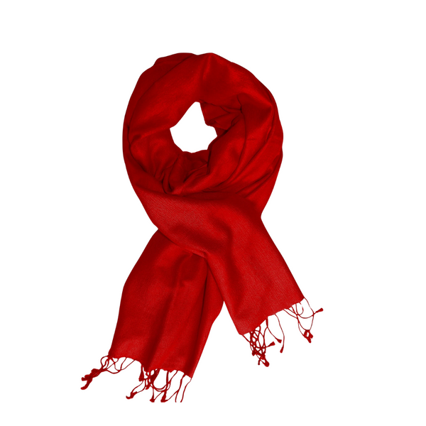 Peach Couture Red Cashmere & Silk Shawl