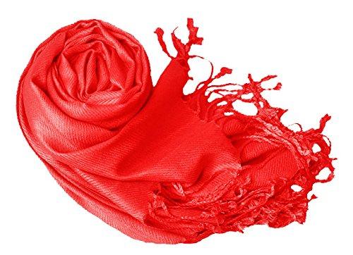 Peach Couture Red Pashmina Shawl Wrap Scarf