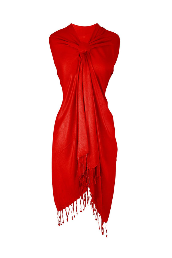 peach couture Red Pashmina Shawl Wrap Scarf