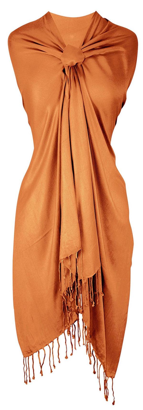 peach couture Rust Pashmina Shawl Wrap Scarf