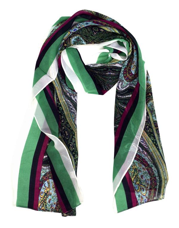 Peach Couture Sheer Paisley Skinny Summer Scarf