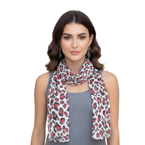 Peach Couture Peach Couture Trendy Women's Leopard Animal Print Crinkle Scarf Wrap