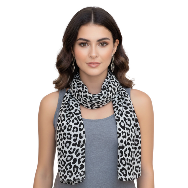 Peach Couture Peach Couture Trendy Women's Leopard Animal Print Crinkle Scarf Wrap