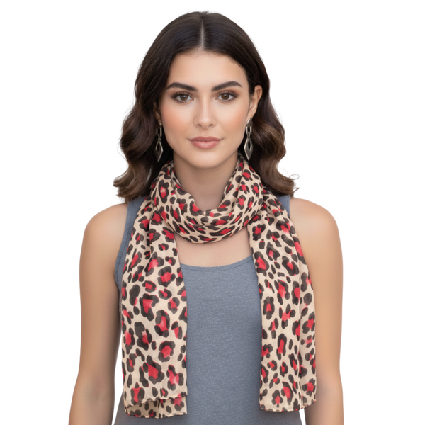 Peach Couture Peach Couture Trendy Women's Leopard Animal Print Crinkle Scarf Wrap