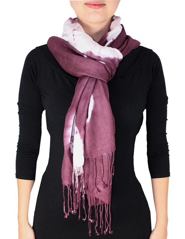 Peach Couture Vibrant Tie-Dye Pashmina Shawl