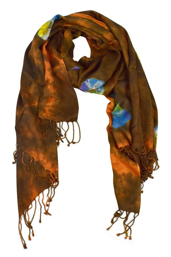 Peach Couture Vibrant Tie-Dye Pashmina Shawl