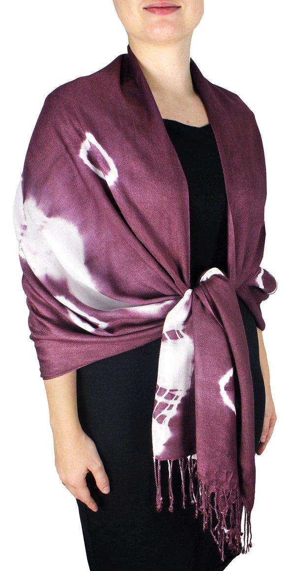 peach couture Vibrant Tie-Dye Pashmina Shawl