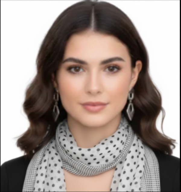 peach couture White & Black Polka Dot Sheer Scarf