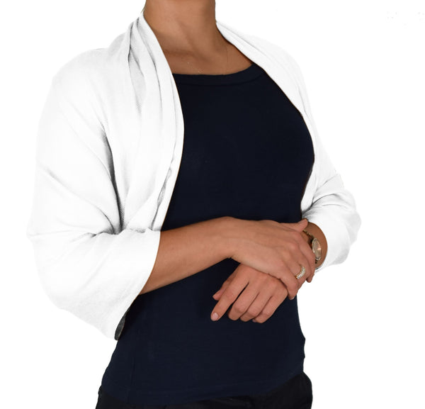 Peach Couture White Pashmina Shawl Wrap Scarf