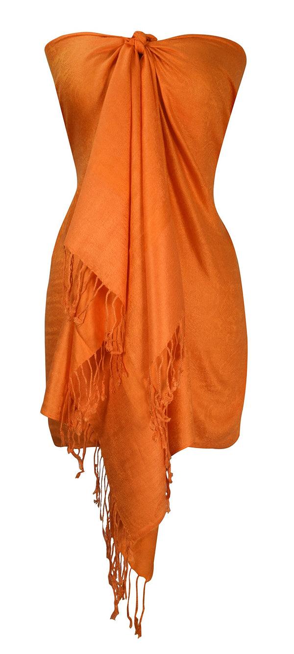 Peach Couture Peach Couture Womens Elegant Vintage Solid Jacquard Paisley Scarf Shawl Wrap