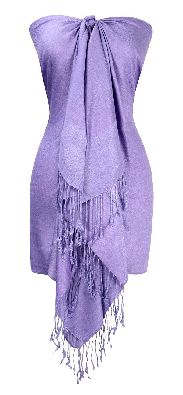 Peach Couture Peach Couture Womens Elegant Vintage Solid Jacquard Paisley Scarf Shawl Wrap