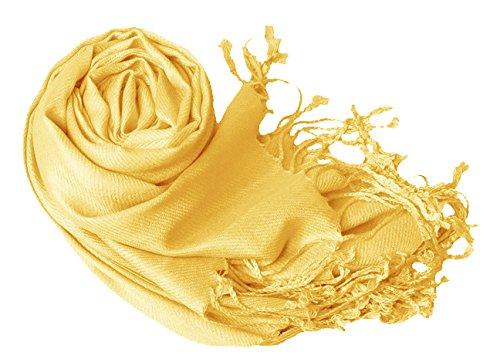 Peach Couture Yellow Pashmina Shawl Wrap Scarf
