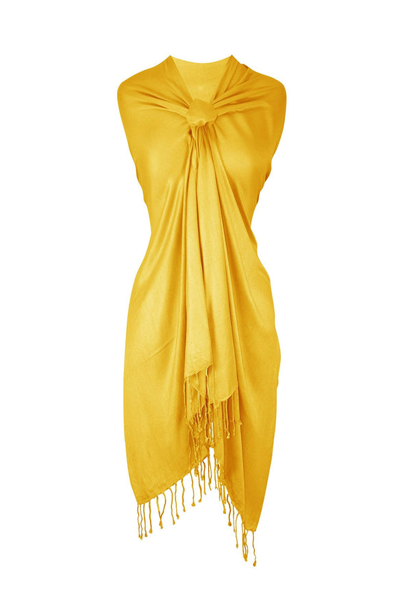 peach couture Yellow Pashmina Shawl Wrap Scarf