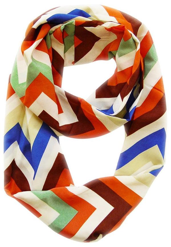 Peach Couture Summer Fashion Bright And Beautiful Chevron Design Infinity Scarf