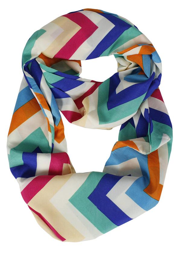 Peach Couture Summer Fashion Bright And Beautiful Chevron Design Infinity Scarf