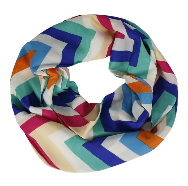 Peach Couture Summer Fashion Colorful Chevron Infinity Loop Skinny Scarves