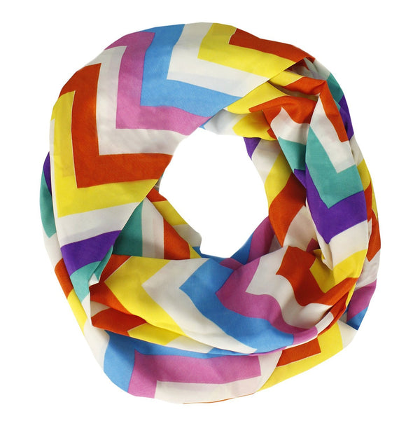 peach couture Summer Fashion Colorful Chevron Infinity Loop Skinny Scarves peach couture Summer Fashion Colorful Chevron Infinity Loop Skinny Scarves