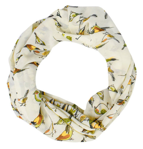 Peach Couture Summer Fashion Womens Chic Bird Print Infinity Scarves