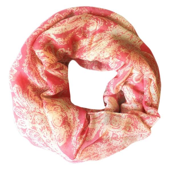 Peach Couture Sunflower Print Floral Infinity Loop Scarf