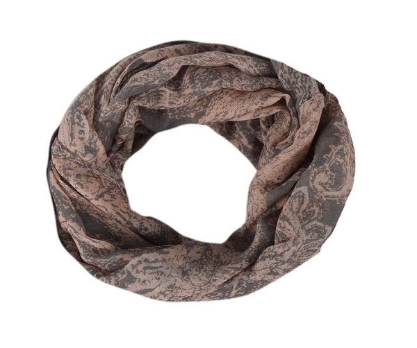 Peach Couture Sunflower Print Floral Infinity Loop Scarf