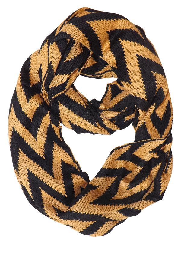 peach couture Tan Charming Classic Knit Chevron Infinity Loop Scarves