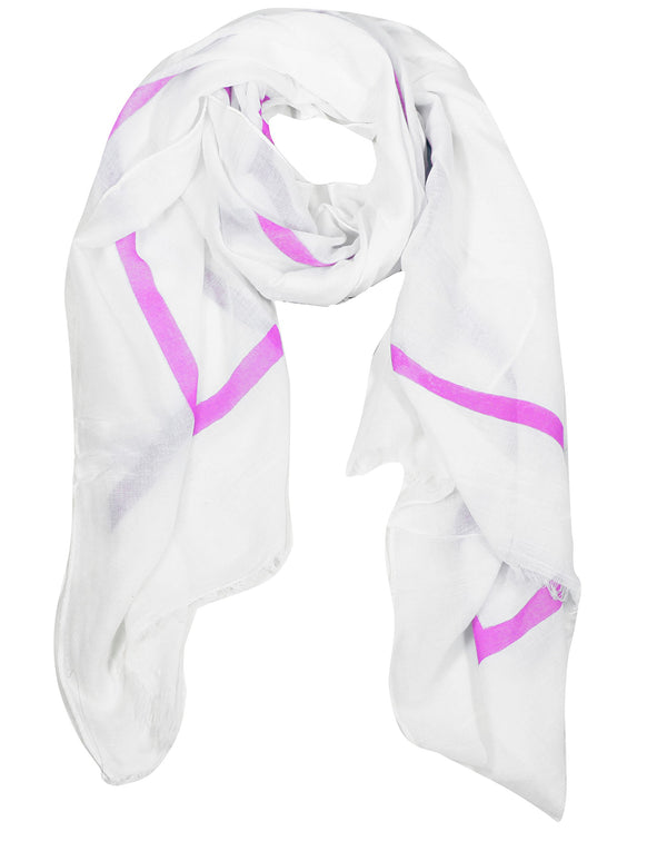 Peach Couture Vintage Block Stripe Cotton Blend Scarf