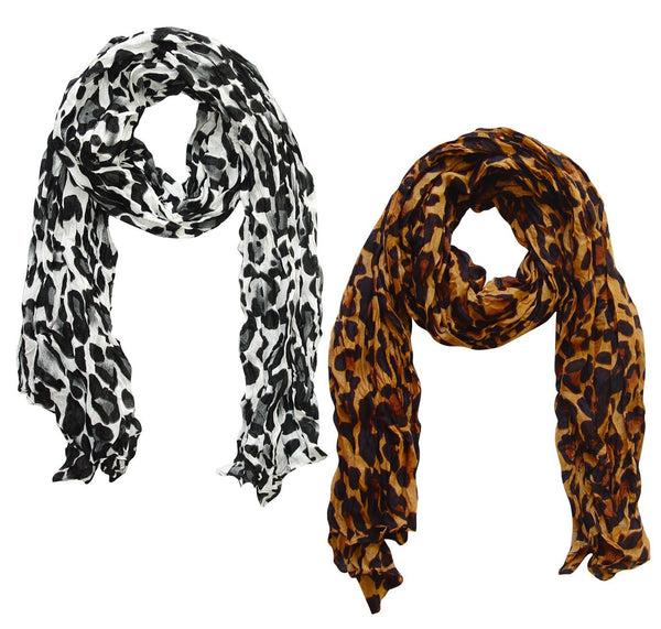peach couture White/Brown Peach Couture Trendy Women's Leopard Animal Print Crinkle Scarf wrap peach couture White/Brown Peach Couture Trendy Women's Leopard Animal Print Crinkle Scarf wrap