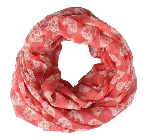 Peach Couture Wild Infinity Scarf Coral Scarf Red Scarf Cheetah Scarf Leopard Print Scarf Skull Print Scarf Coral Hot Pink