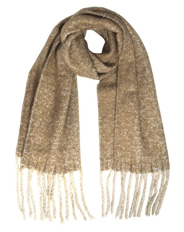 Peach Couture Winter Soft And Warm Cashmere Feel Tasseled Knitted Chunky Wrap Scarf
