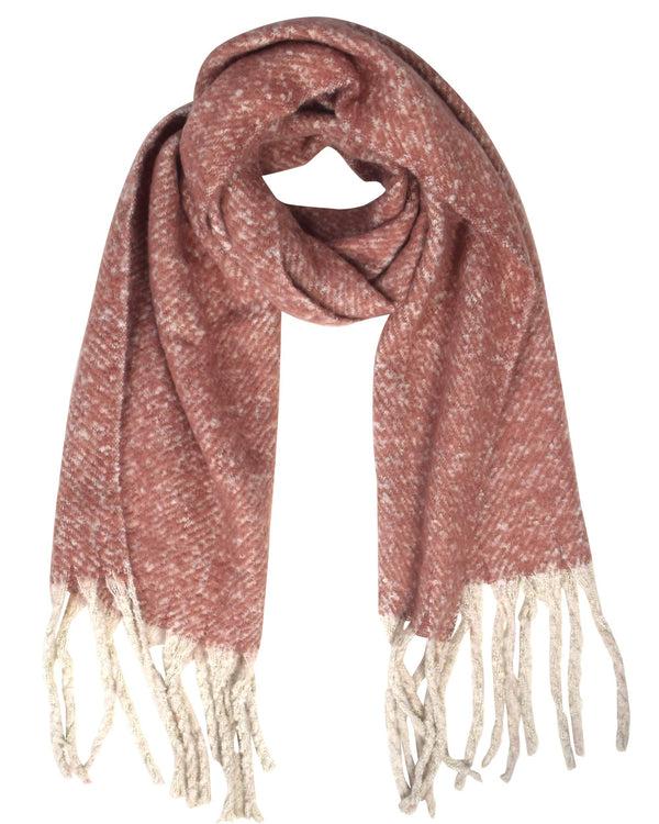 Peach Couture Winter Soft And Warm Cashmere Feel Tasseled Knitted Chunky Wrap Scarf