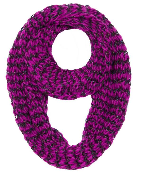 Peach Couture Winter Warm Sequin Multicolor Chunky Knit Infinity Loop Cowl Scarves
