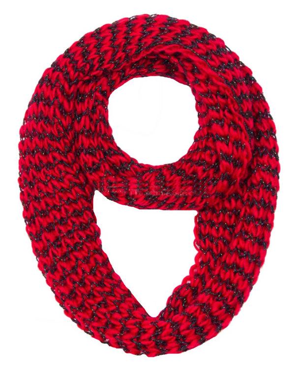 Peach Couture Winter Warm Sequin Multicolor Chunky Knit Infinity Loop Cowl Scarves