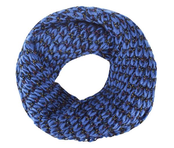 Peach Couture Winter Warm Sequin Multicolor Chunky Knit Infinity Loop Cowl Scarves