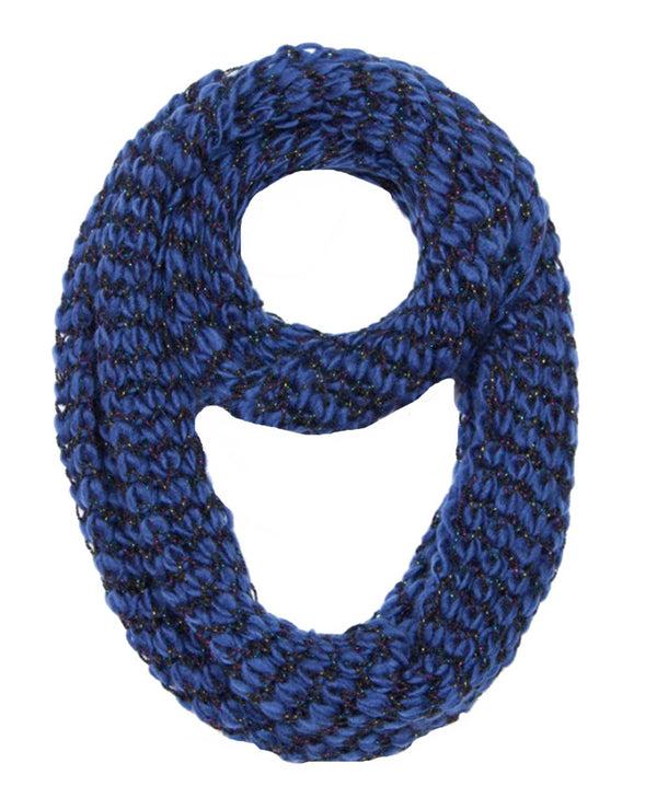 peach couture Winter Warm Sequin Multicolor Chunky Knit Infinity Loop Cowl Scarves