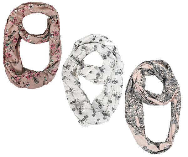 peach couture Womens Fashion Bohemian Sheer Infinity scarves Circle Scarf Loops