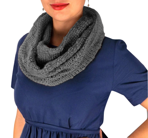 Peach Couture Womens Glamorous Chic Warm Knitted Winter Snood Infinity Loop Scarf