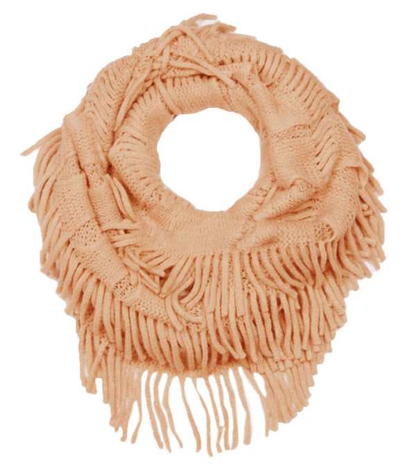 peach couture Womens Gorgeous Cozy Winter Knitted Square Pattern Infinity Loop Scarf