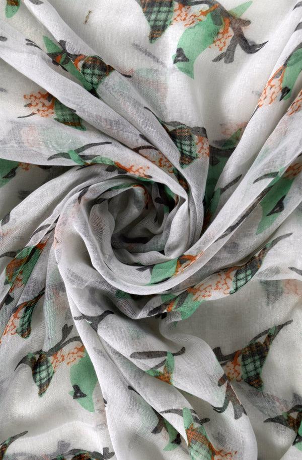 Peach Couture Womens Lovely Two Toned Multicolor Plaid Bird Print Infinity Scarf